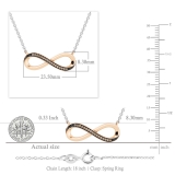 0.06 Carat (ctw) 10K Rose Gold Round Champagne Diamond Ladies Infinity Shape Pendant