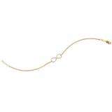 0.10 Carat (ctw) 10K Yellow Gold Round White Diamond Ladies Fashion Infinity Bracelet 1/10 CT