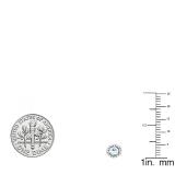 0.50 Carat (ctw) 10K White Gold Round Aquamarine & White Diamond Ladies Halo Style Stud Earrings 1/2 CT