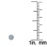 1.00 Carat (ctw) 10K White Gold Round Aquamarine & White Diamond Ladies Halo Style Stud Earrings 1 CT