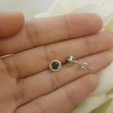 1.00 Carat (ctw) 10K White Gold Round Black & White Diamond Ladies Halo Style Stud Earrings 1 CT