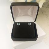 0.50 Carat (ctw) 10K White Gold Round Blue & White Diamond Ladies Halo Style Stud Earrings 1/2 CT