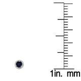 1.00 Carat (ctw) 10K White Gold Round Blue Sapphire & White Diamond Ladies Halo Style Stud Earrings 1 CT