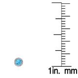 1.00 Carat (ctw) 10K White Gold Round Blue Topaz & White Diamond Ladies Halo Style Stud Earrings 1 CT