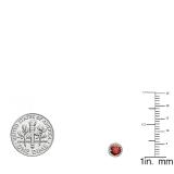 0.50 Carat (ctw) 14K White Gold Round Red Garnet & White Diamond Ladies Halo Style Stud Earrings 1/2 CT
