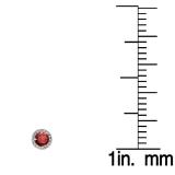 1.00 Carat (ctw) 18K White Gold Round Red Garnet & White Diamond Ladies Halo Style Stud Earrings 1 CT
