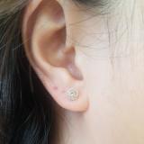 0.50 Carat (ctw) 10K Rose Gold Round Morganite & White Diamond Ladies Halo Style Stud Earrings 1/2 CT