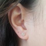 0.50 Carat (ctw) 10K Rose Gold Round Morganite & White Diamond Ladies Halo Style Stud Earrings 1/2 CT