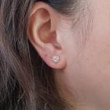 0.50 Carat (ctw) 10K Rose Gold Round Morganite & White Diamond Ladies Halo Style Stud Earrings 1/2 CT