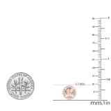 2.00 Carat (ctw) 10K Rose Gold Round Morganite & White Diamond Ladies Halo Style Stud Earrings 2 CT
