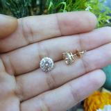 2.00 Carat (ctw)Sterling Silver Round Morganite & White CZ Ladies Halo Style Stud Earrings 2 CT