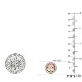 4.00 Carat (ctw) 18K Rose Gold Round Morganite & White Diamond Ladies Halo Style Stud Earrings 4 CT