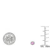 0.50 Carat (ctw) 14K White Gold Round Pink Sapphire & White Diamond Ladies Halo Style Stud Earrings 1/2 CT