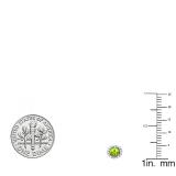 0.50 Carat (ctw) 14K White Gold Round Green Peridot & White Diamond Ladies Halo Style Stud Earrings 1/2 CT