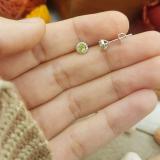 0.50 Carat (ctw) 14K White Gold Round Green Peridot & White Diamond Ladies Halo Style Stud Earrings 1/2 CT