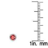 2.00 Carat (ctw) 10k White Gold Round Ruby & White Diamond Ladies Halo Style Stud Earrings 2 CT
