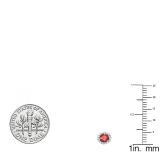0.50 Carat (ctw) 14K White Gold Round Ruby & White Diamond Ladies Halo Style Stud Earrings 1/2 CT