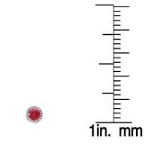 1.00 Carat (ctw) 10K White Gold Round Ruby & White Diamond Ladies Halo Style Stud Earrings 1 CT