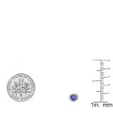 0.50 Carat (ctw) 14K White Gold Round Tanzanite & White Diamond Ladies Halo Style Stud Earrings 1/2 CT