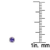 1.00 Carat (ctw) 10K White Gold Round Tanzanite & White Diamond Ladies Halo Style Stud Earrings 1 CT