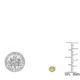 0.50 Carat (ctw) 14K White Gold Round Yellow Sapphire & White Diamond Ladies Halo Style Stud Earrings 1/2 CT