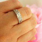 0.55 Carat (ctw) 10k White Gold Princess and Round Diamond Ladies Bridal Engagement Ring Matching Wedding Band Set