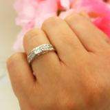 0.55 Carat (ctw) 10k White Gold Princess and Round Diamond Ladies Bridal Engagement Ring Matching Wedding Band Set