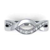 0.05 Carat (ctw) Sterling Silver Round Diamond Ladies Infinity Love Swirl Wedding Anniversary Ring