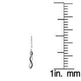 0.10 Carat (ctw) Sterling Silver Round Black Diamond Ladies Infinity Love Swirl Dangling Drop Earrings 1/10 CT