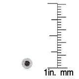 0.10 Carat (ctw) Sterling Silver Round Black Diamond Ladies Cluster Stud Earrings 1/10 CT