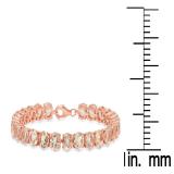 Rose Gold Plated Sterling Silver Round Cut Morganite Ladies Tennis Bracelet (7 Inch Length x 6.1 MM Wide)