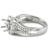 0.75 Carat (ctw) 18K White Gold Brilliant Round & Baguette Cut Diamond Vintage Antique look Semi Mount Ladies Engagement Bridal Ring (No Center Stone)