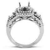 0.85 Carat (ctw) 14K White Gold Round & Baguette Diamond Semi Mount Round Diamond For Center Engagement Bridal Ring (No Center Stone)