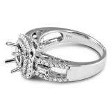0.85 Carat (ctw) 14K White Gold Round & Baguette Diamond Semi Mount Round Diamond For Center Engagement Bridal Ring (No Center Stone)