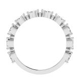 3x1.5mm Marquise and Round White Diamond Alternating Style Stackable Engagement Band Ring for Women (0.48 ctw, Color I-J, Clarity I1-I2) in 14K White Gold