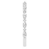 3x1.5mm Marquise and Round White Diamond Alternating Style Stackable Engagement Band Ring for Women (0.48 ctw, Color I-J, Clarity I1-I2) in 14K White Gold