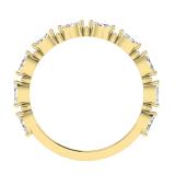 3x1.5mm Marquise and Round White Diamond Alternating Style Stackable Engagement Band Ring for Women (0.48 ctw, Color I-J, Clarity I1-I2) in 18K Yellow Gold