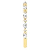 3x1.5mm Marquise and Round White Diamond Alternating Style Stackable Engagement Band Ring for Women (0.48 ctw, Color I-J, Clarity I1-I2) in 18K Yellow Gold