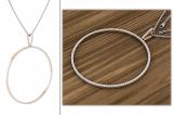 Round White Diamond Mininal Trendy Open Circle Slider Pendant with Silver Chain for Women (0.65 ctw, Color I-J, Clarity I1-I2) in 18K Rose Gold