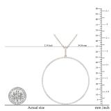 Round White Diamond Mininal Trendy Open Circle Slider Pendant with Silver Chain for Women (0.65 ctw, Color I-J, Clarity I1-I2) in 18K Rose Gold