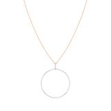 Round White Diamond Mininal Trendy Open Circle Slider Pendant with Gold Chain for Women (0.65 ctw, Color I-J, Clarity I1-I2) in 14K Rose Gold