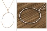 Round White Diamond Mininal Trendy Open Circle Slider Pendant with Gold Chain for Women (0.65 ctw, Color I-J, Clarity I1-I2) in 14K Rose Gold