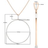 Round White Diamond Mininal Trendy Open Circle Slider Pendant with Gold Chain for Women (0.65 ctw, Color I-J, Clarity I1-I2) in 14K Rose Gold