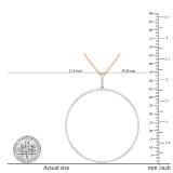 Round White Diamond Mininal Trendy Open Circle Slider Pendant with Gold Chain for Women (0.65 ctw, Color I-J, Clarity I1-I2) in 14K Rose Gold