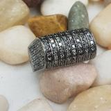 2.50 Carat (ctw) 10k Black Rhodium Plated White Gold Round Black Diamond Mens Hip Hop Pinky Ring