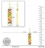 Round 5 Multi Gem Stone Long Vertical Bar Paperclip Gold Chain Pendant Necklace for Women in 18K Yellow Gold