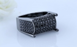 2.75 Carat (ctw) Round Black Diamond Mens Ring 10k Black Plated White Gold