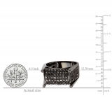 2.75 Carat (ctw) Round Black Diamond Mens Ring 10k Black Plated White Gold