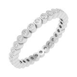 Round White Diamond Bezel-Set Stackable Eternity Wedding Band for Women (0.26 ctw, Color I-J, Clarity I2-I3) in 925 Sterling Silver
