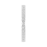 Round White Diamond Bezel-Set Stackable Eternity Wedding Band for Women (0.26 ctw, Color I-J, Clarity I2-I3) in 925 Sterling Silver